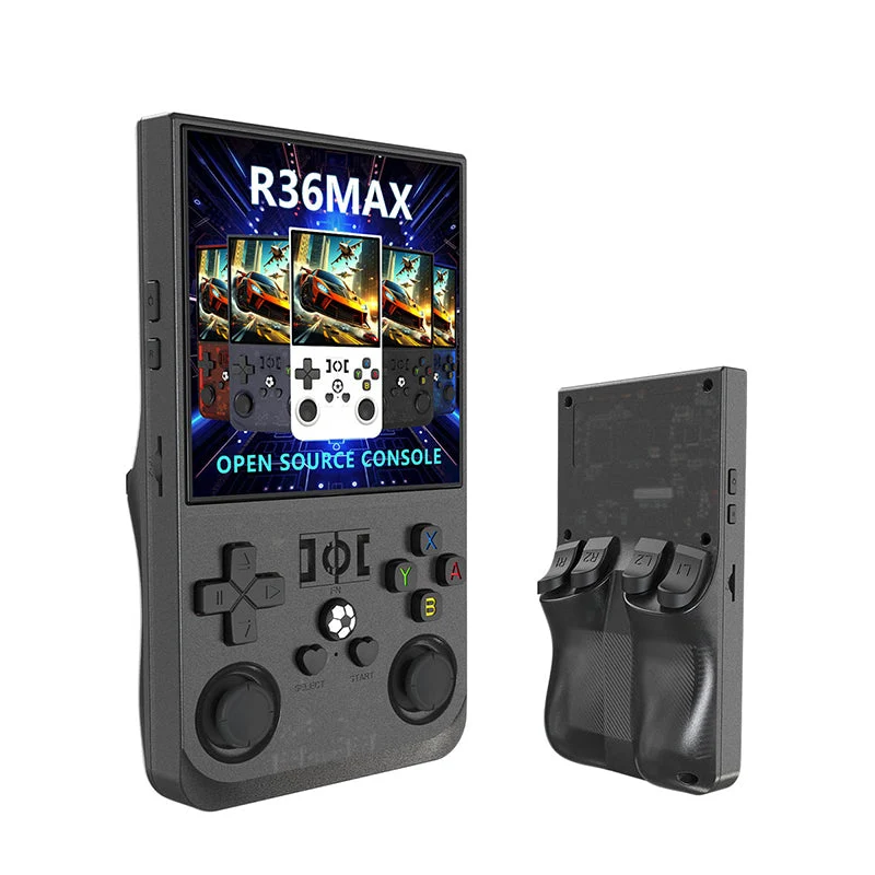 Black R36S Max handheld game console